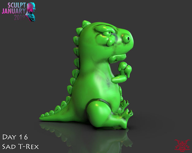 Sad T Rex Timelapse and Model 3D print model