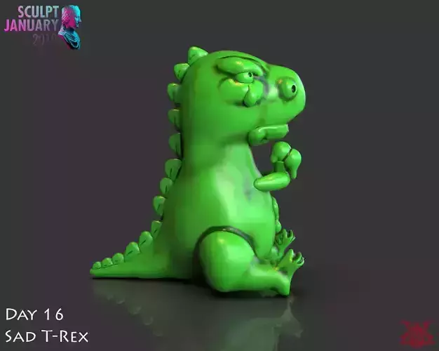 Sad T Rex Timelapse and Model 3D print model