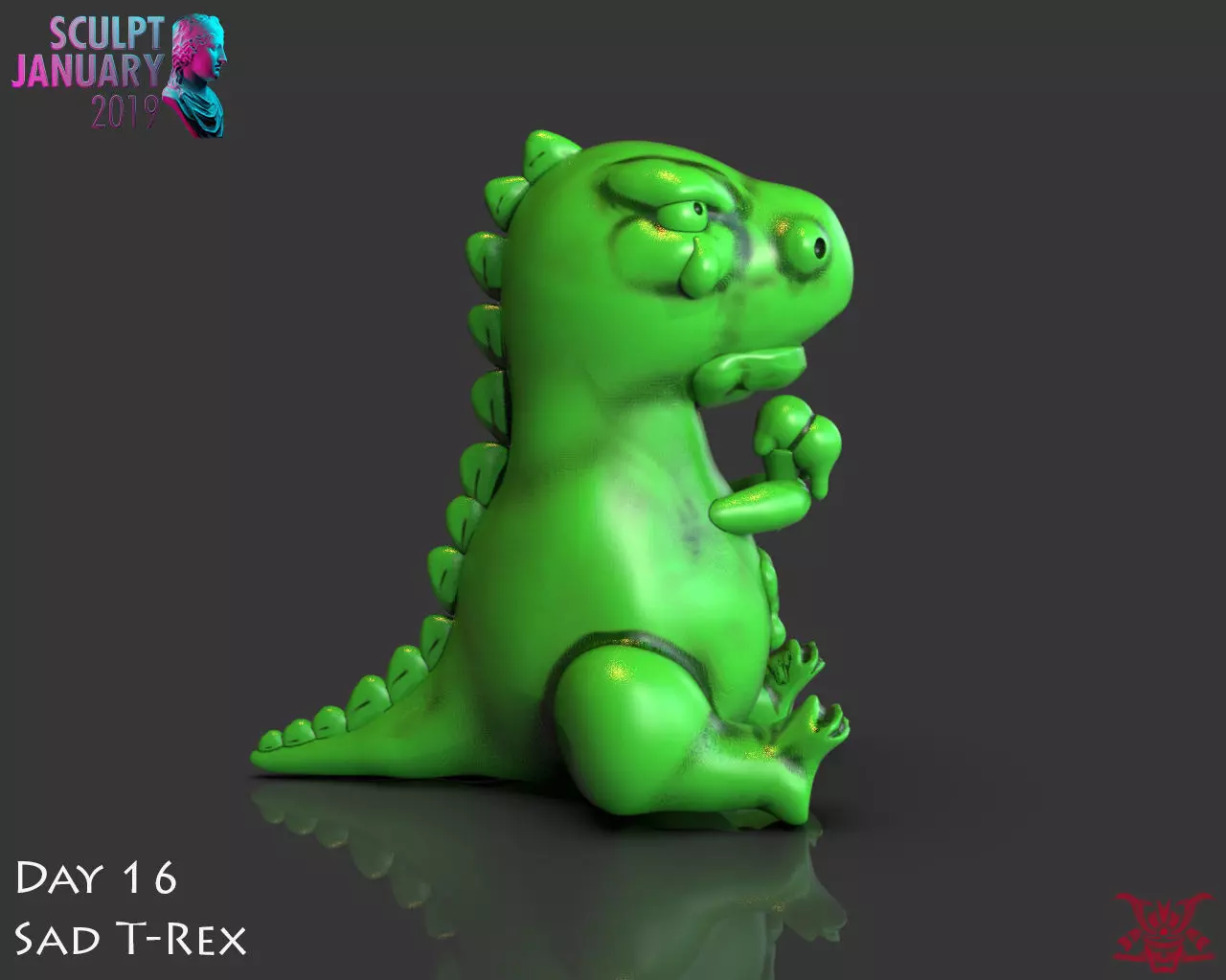 Sad T Rex Timelapse and Model 3D print model_0