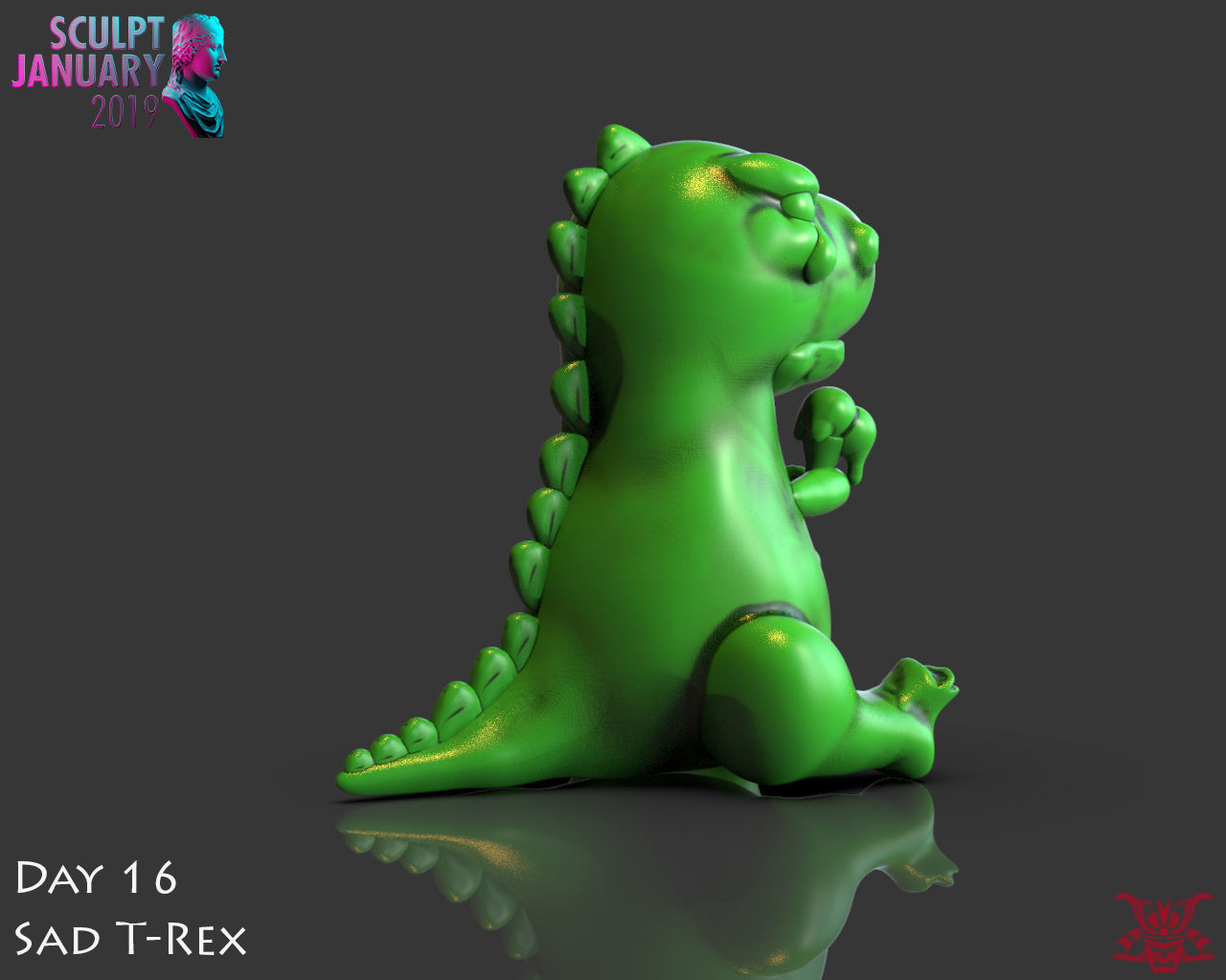 Sad T Rex Timelapse and Model 3D print model_5