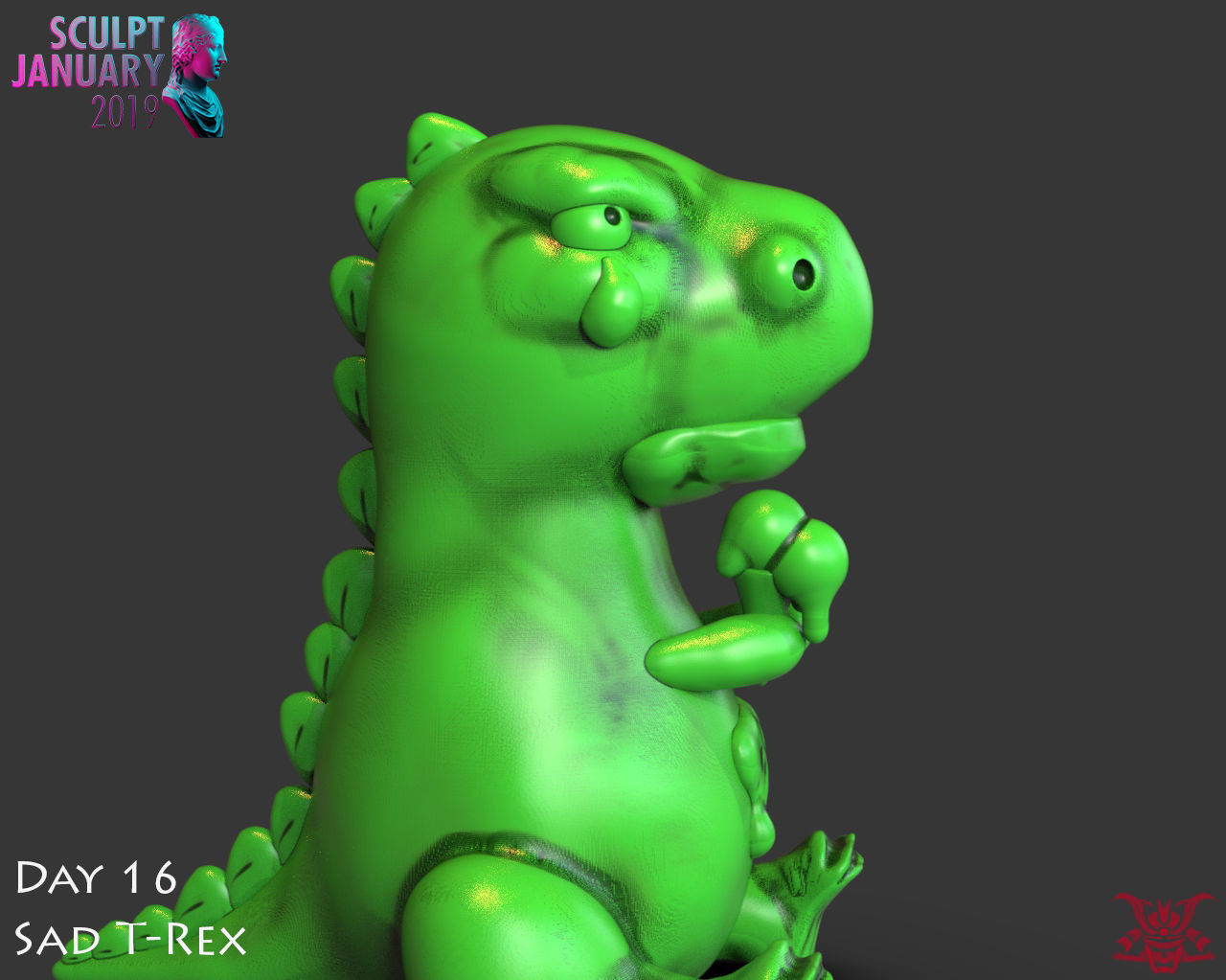 Sad T Rex Timelapse and Model 3D print model_6