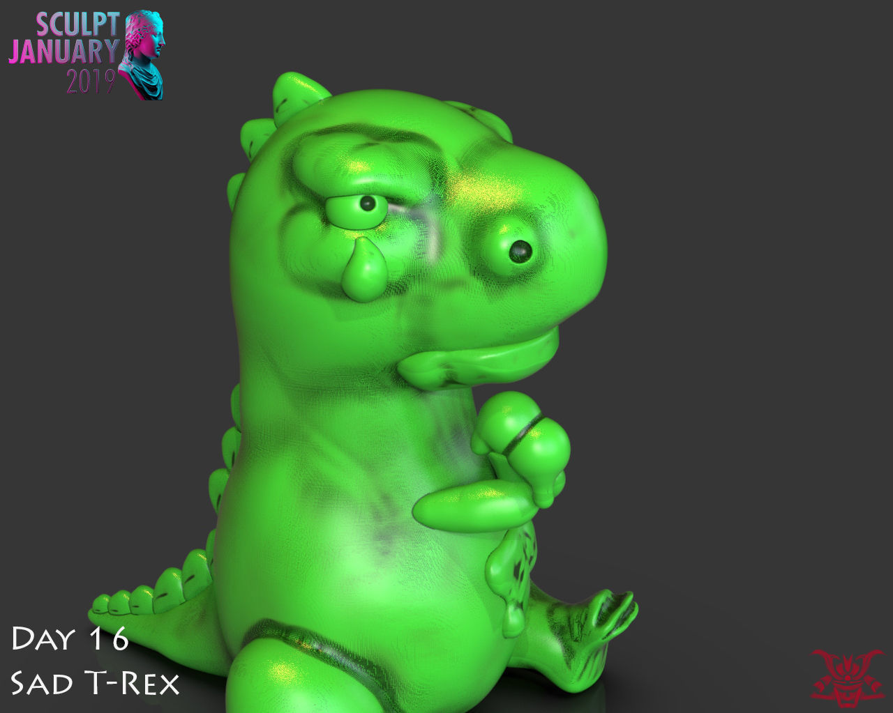 Sad T Rex Timelapse and Model 3D print model_8