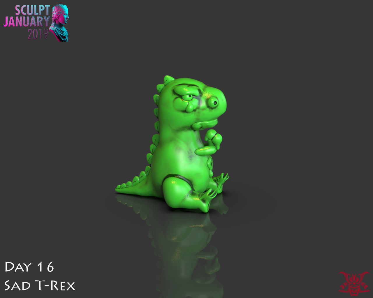 Sad T Rex Timelapse and Model 3D print model_9