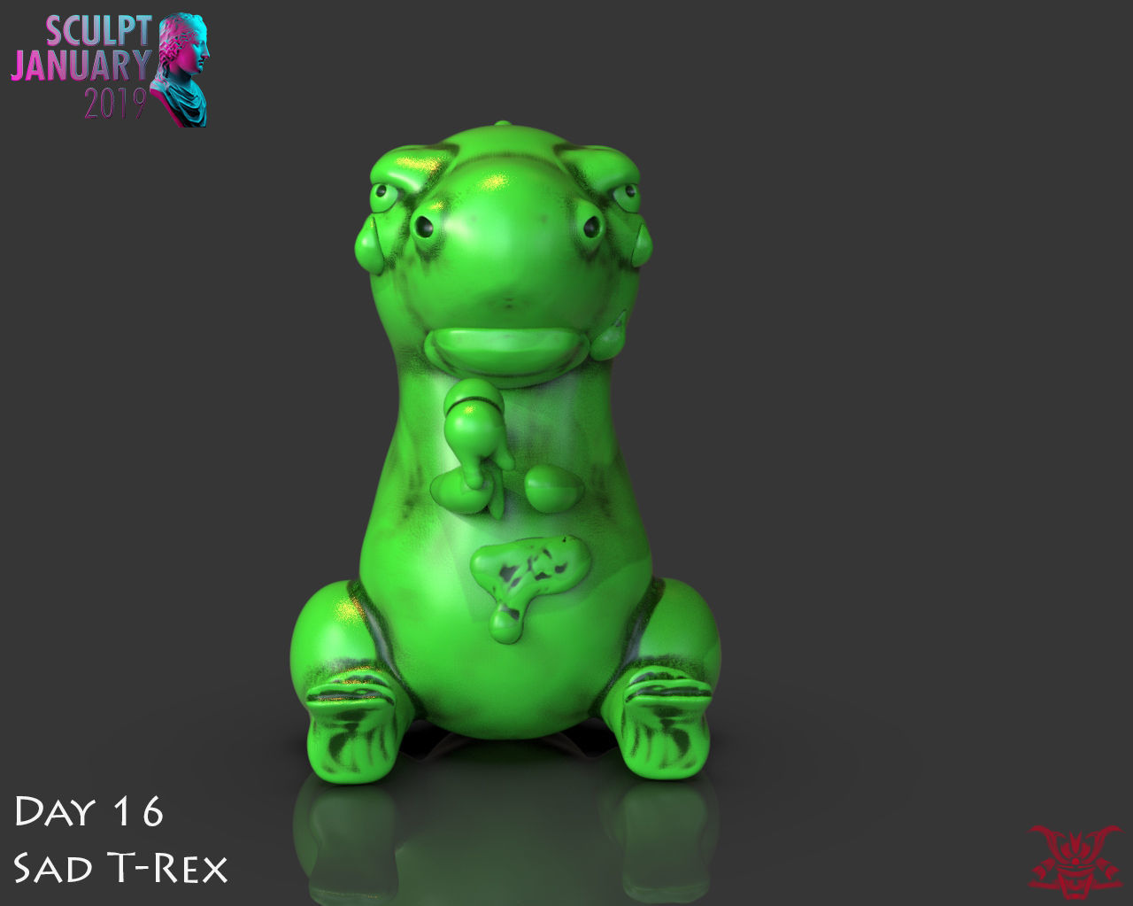 Sad T Rex Timelapse and Model 3D print model_2