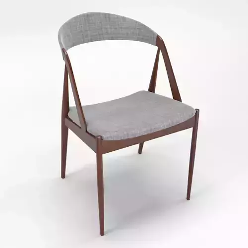 Chair dining with fabric and wooden frame