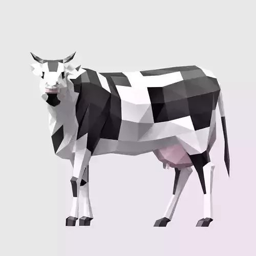Lowpoly Cows polygonal cow Low-poly 3D model