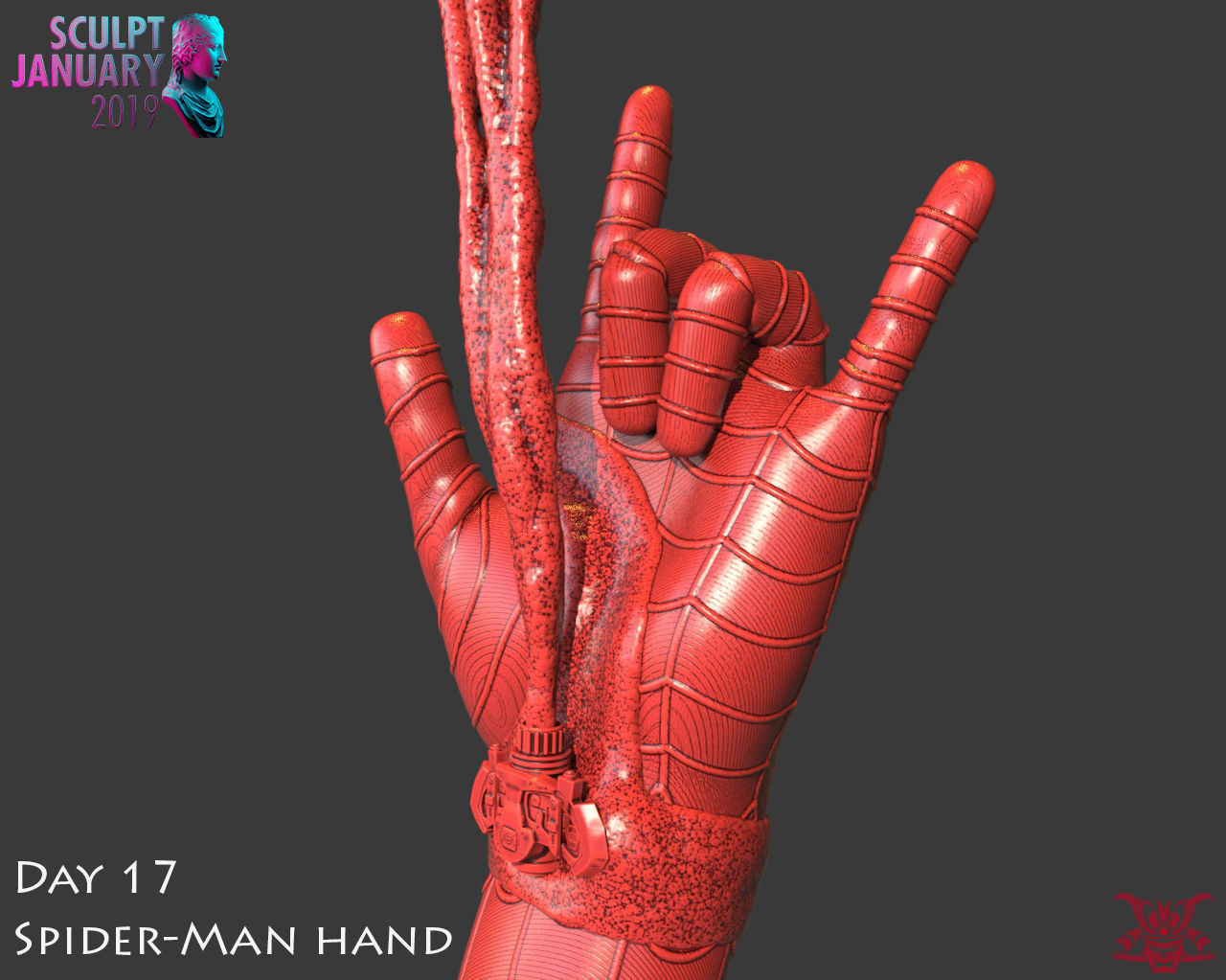Spider-Man Hand Timelapse and Model 3D print model_6