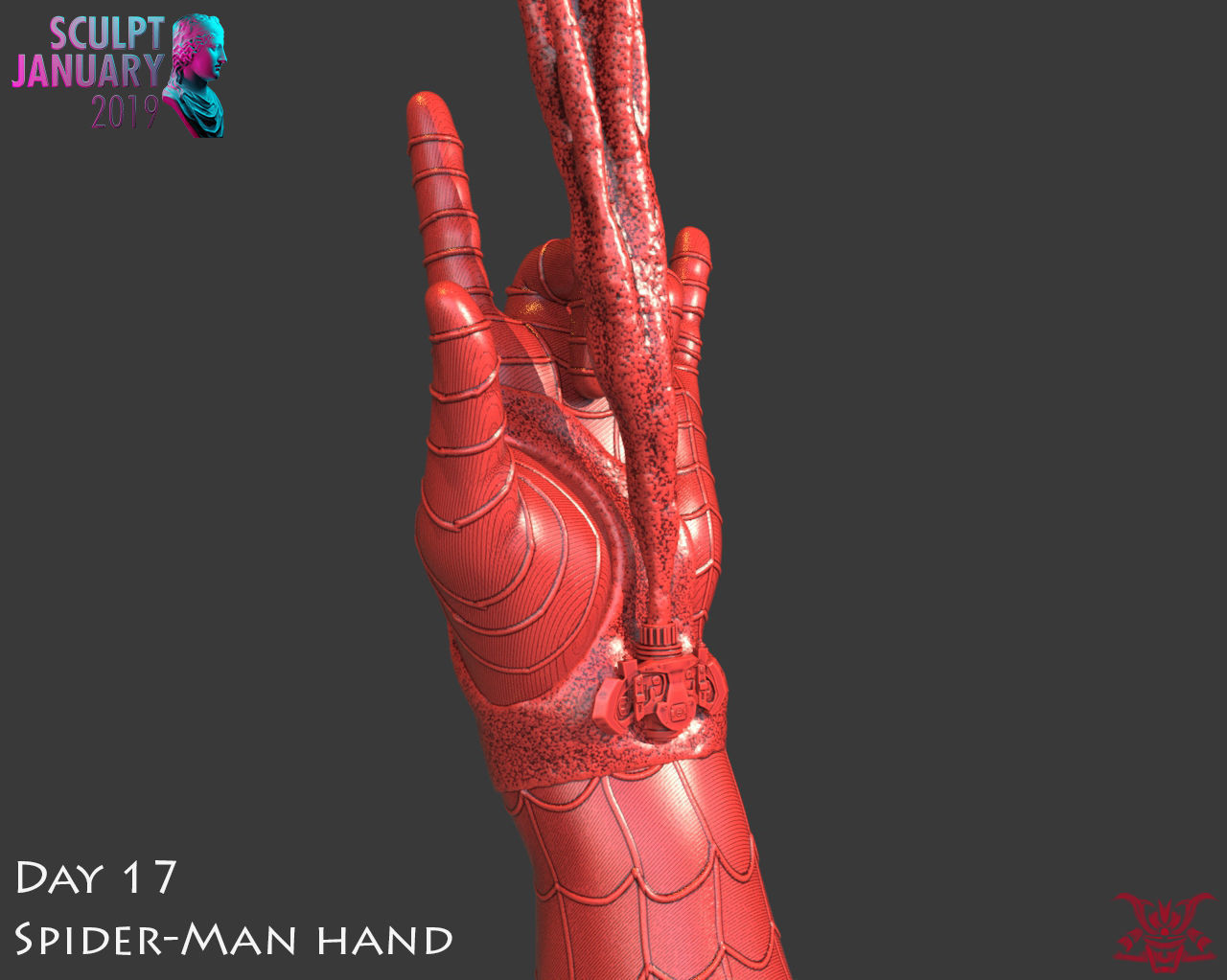 Spider-Man Hand Timelapse and Model 3D print model_5