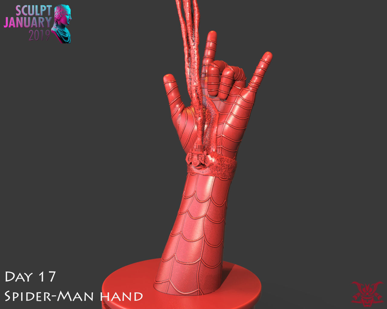 Spider-Man Hand Timelapse and Model 3D print model_12