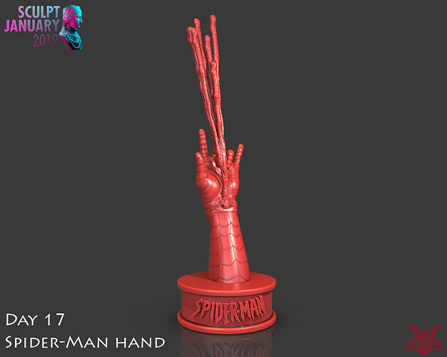 Spider-Man Hand Timelapse and Model 3D print model