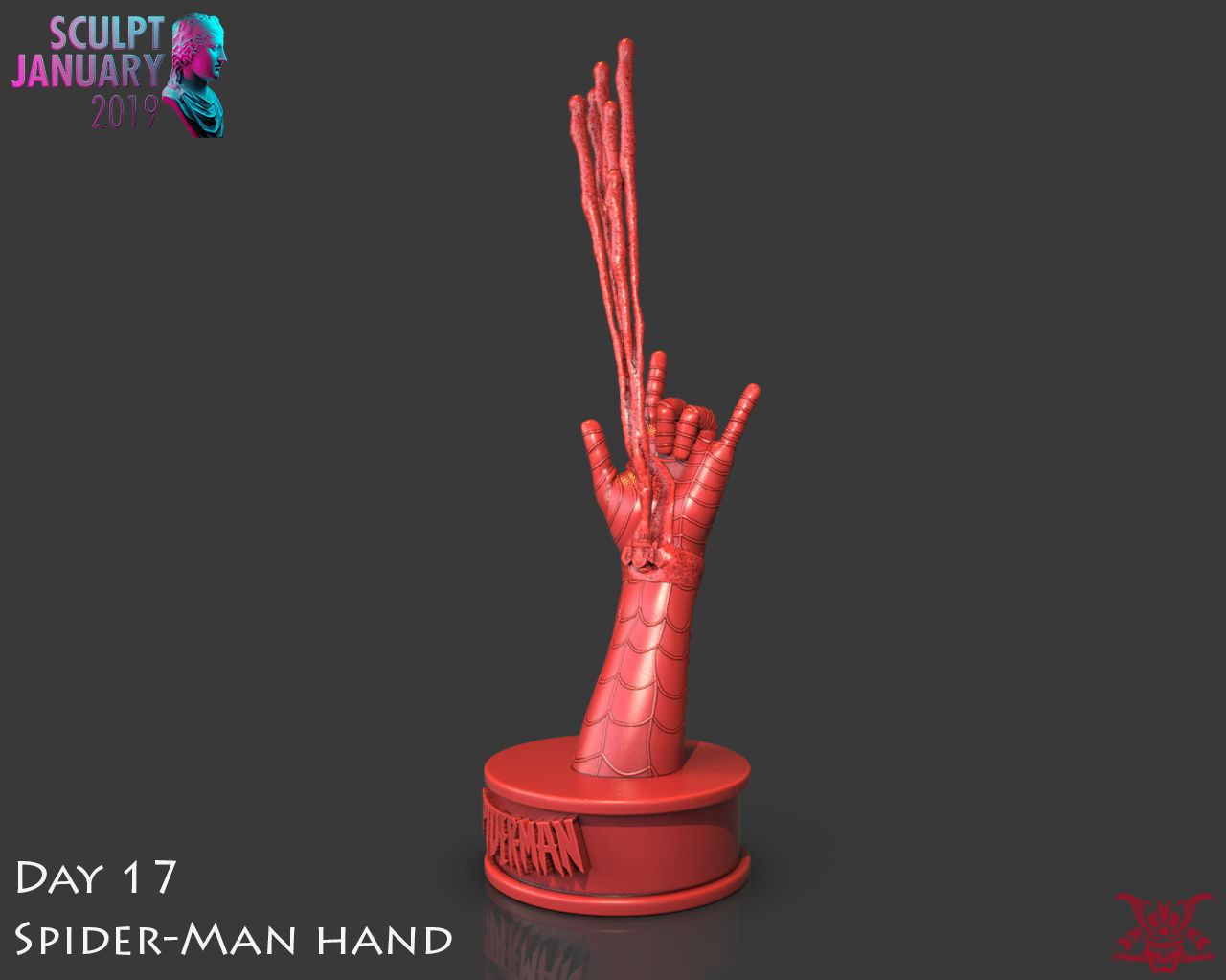 Spider-Man Hand Timelapse and Model 3D print model_1