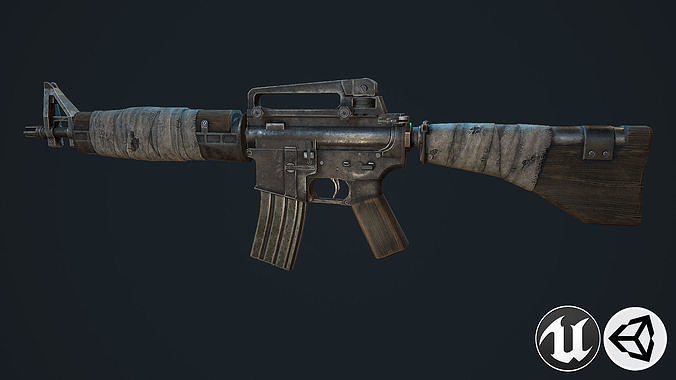 M16 M ar - rifle Low-poly 3D model