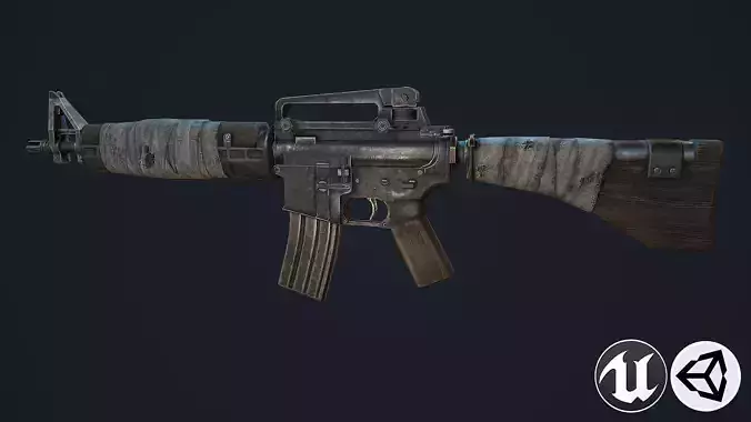 M16 M ar - rifle Low-poly 3D model