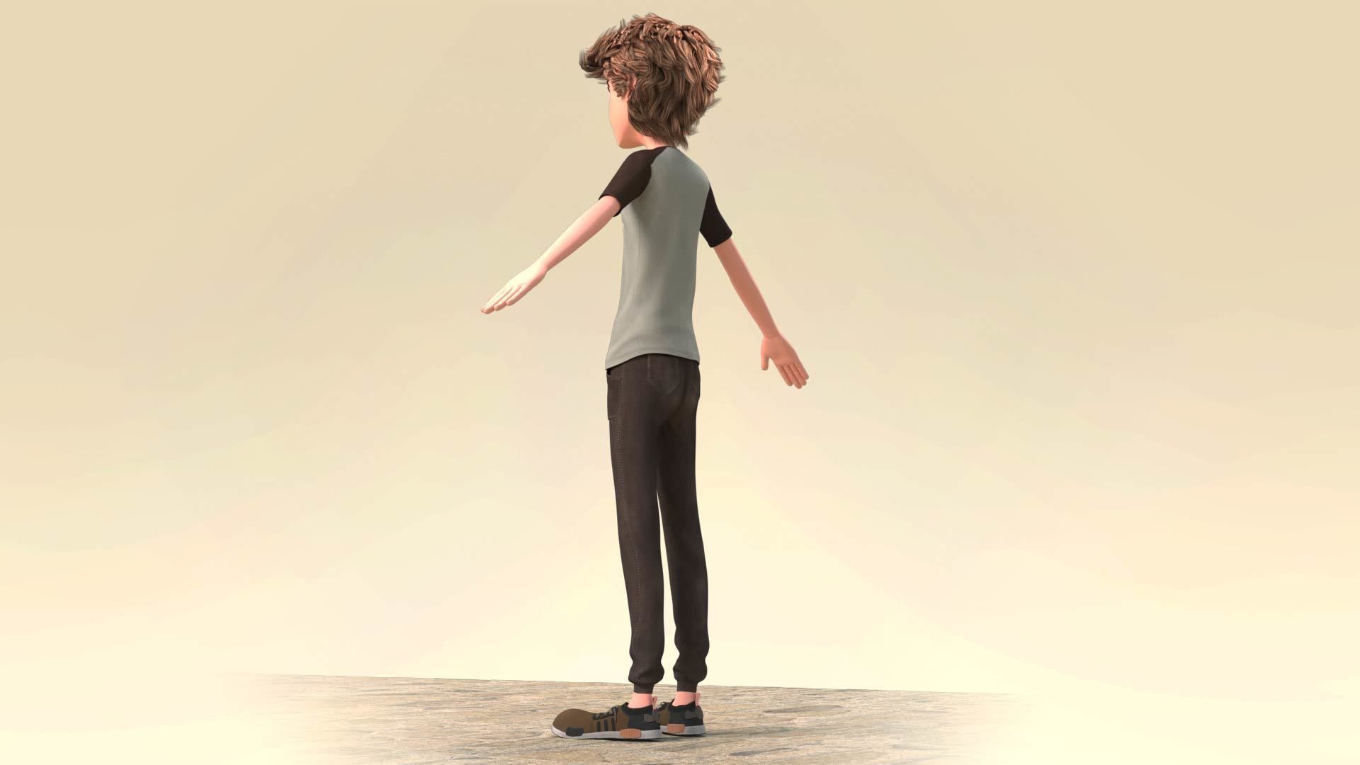 CARTOON BOY 2 - RIGGED  3D model_4