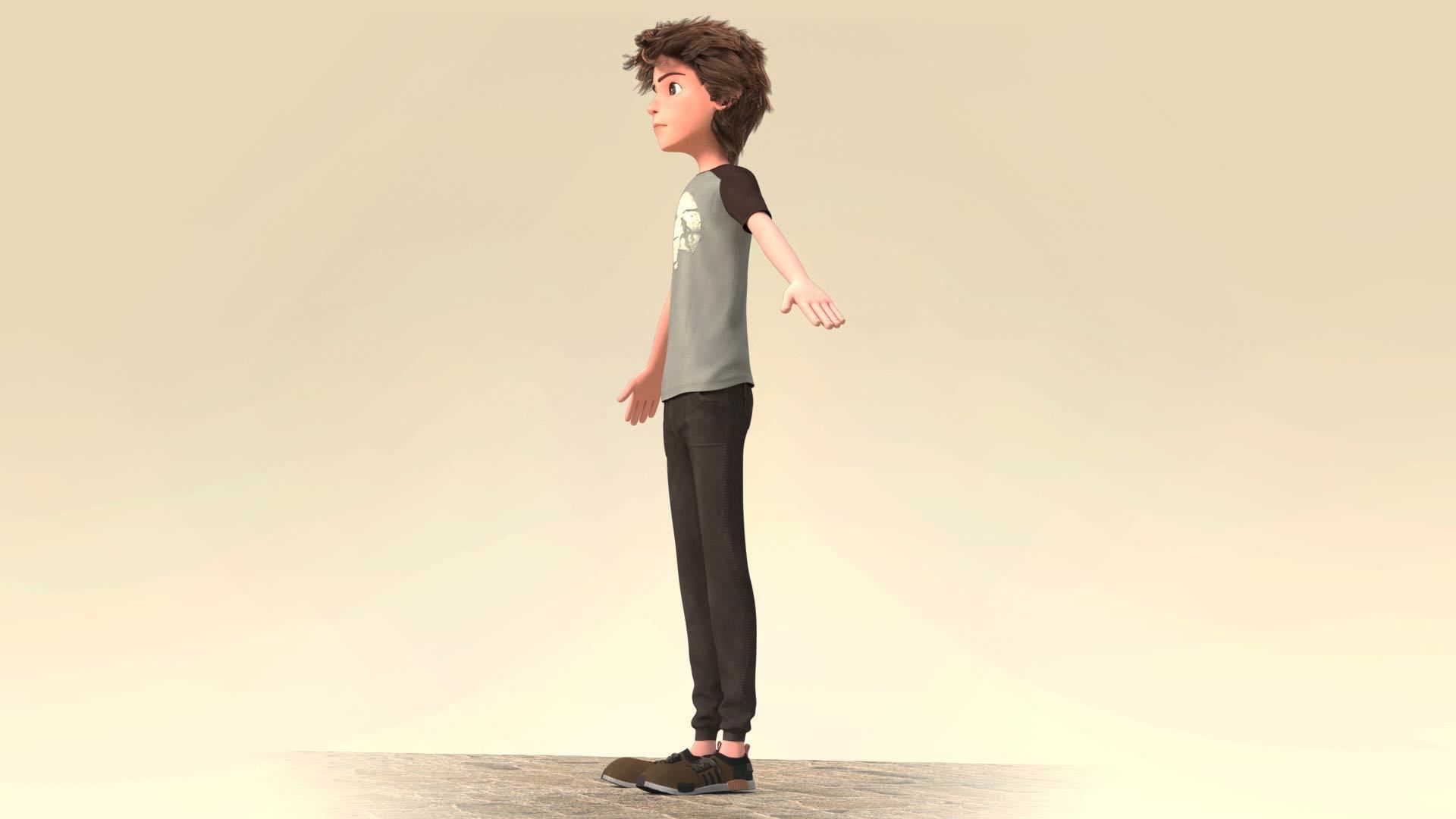 CARTOON BOY 2 - RIGGED  3D model_3