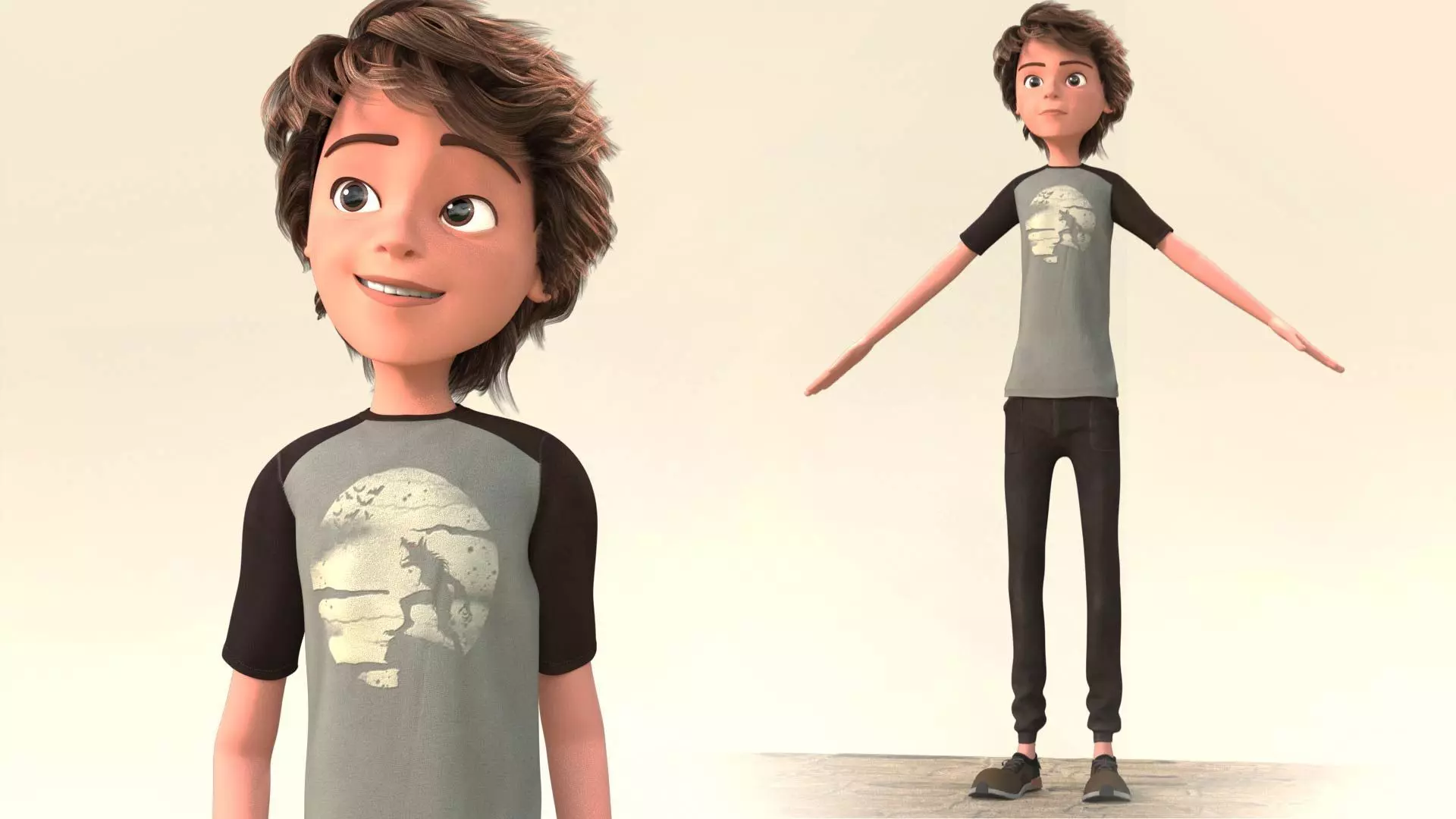 CARTOON BOY 2 - RIGGED  3D model_0