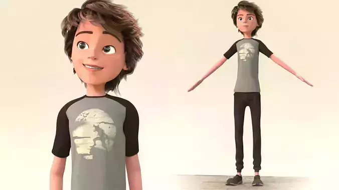 CARTOON BOY 2 - RIGGED  3D model