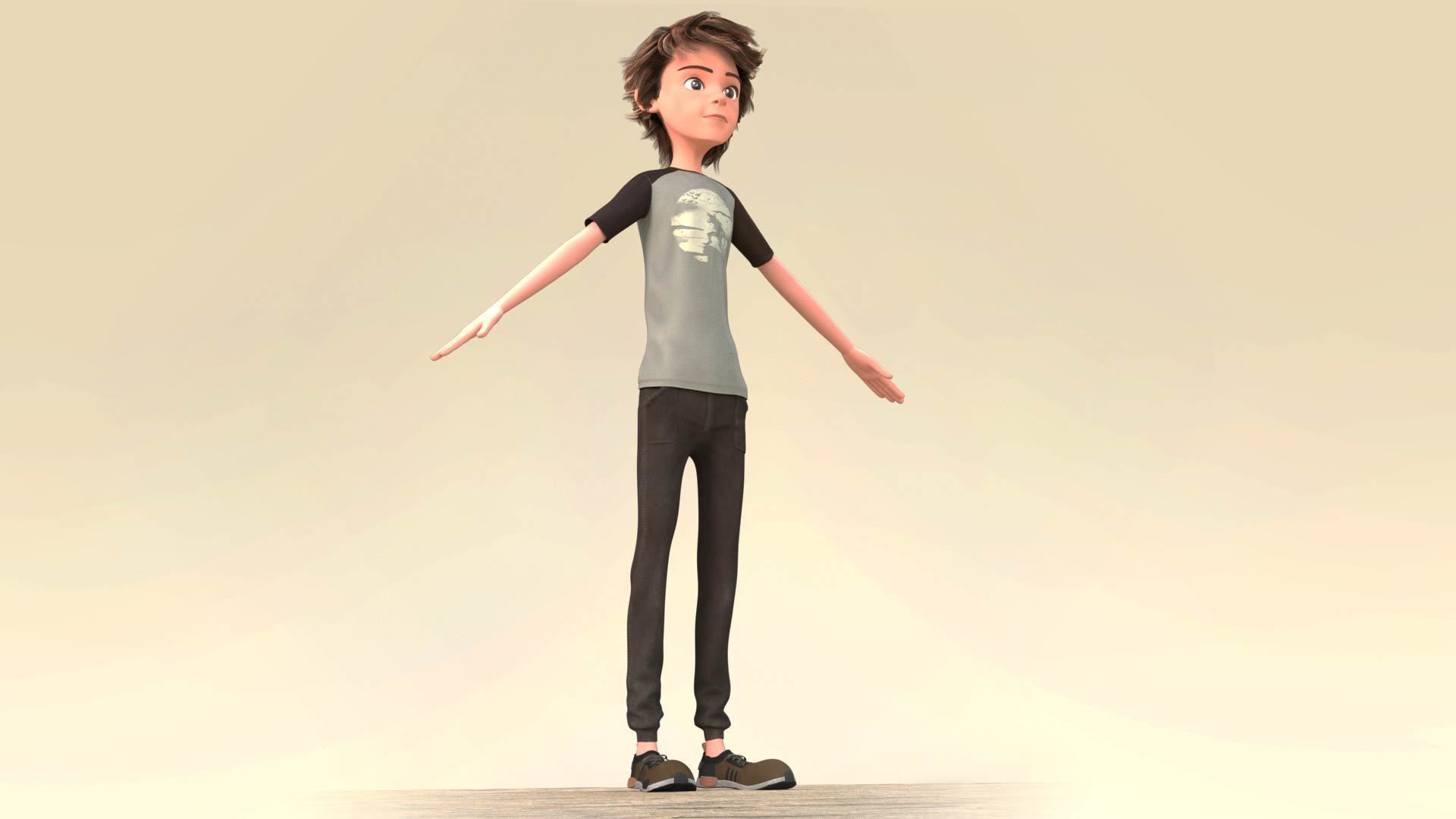 CARTOON BOY 2 - RIGGED  3D model_5