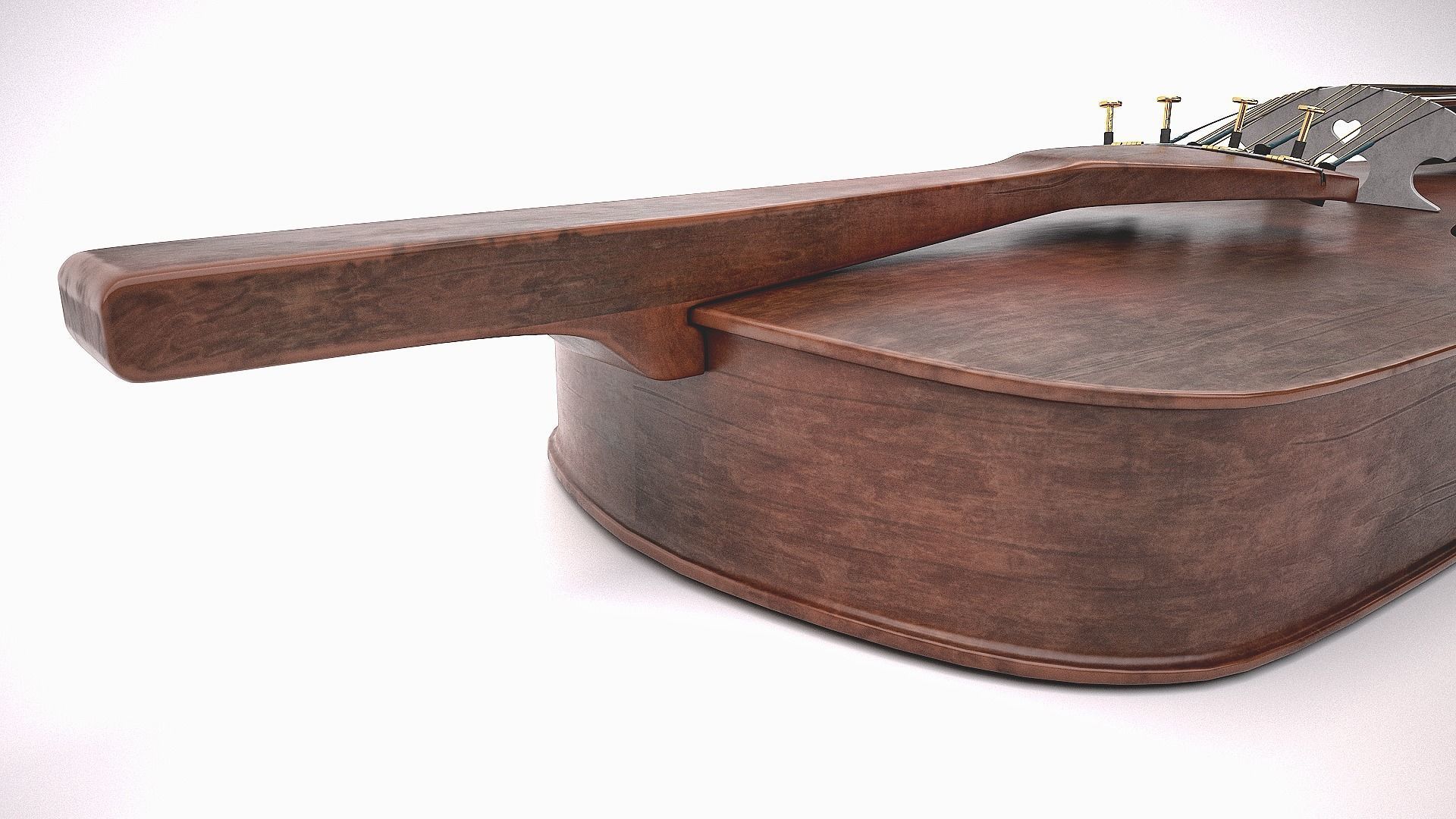 Nyckelharpa musical instrument 3D model_3