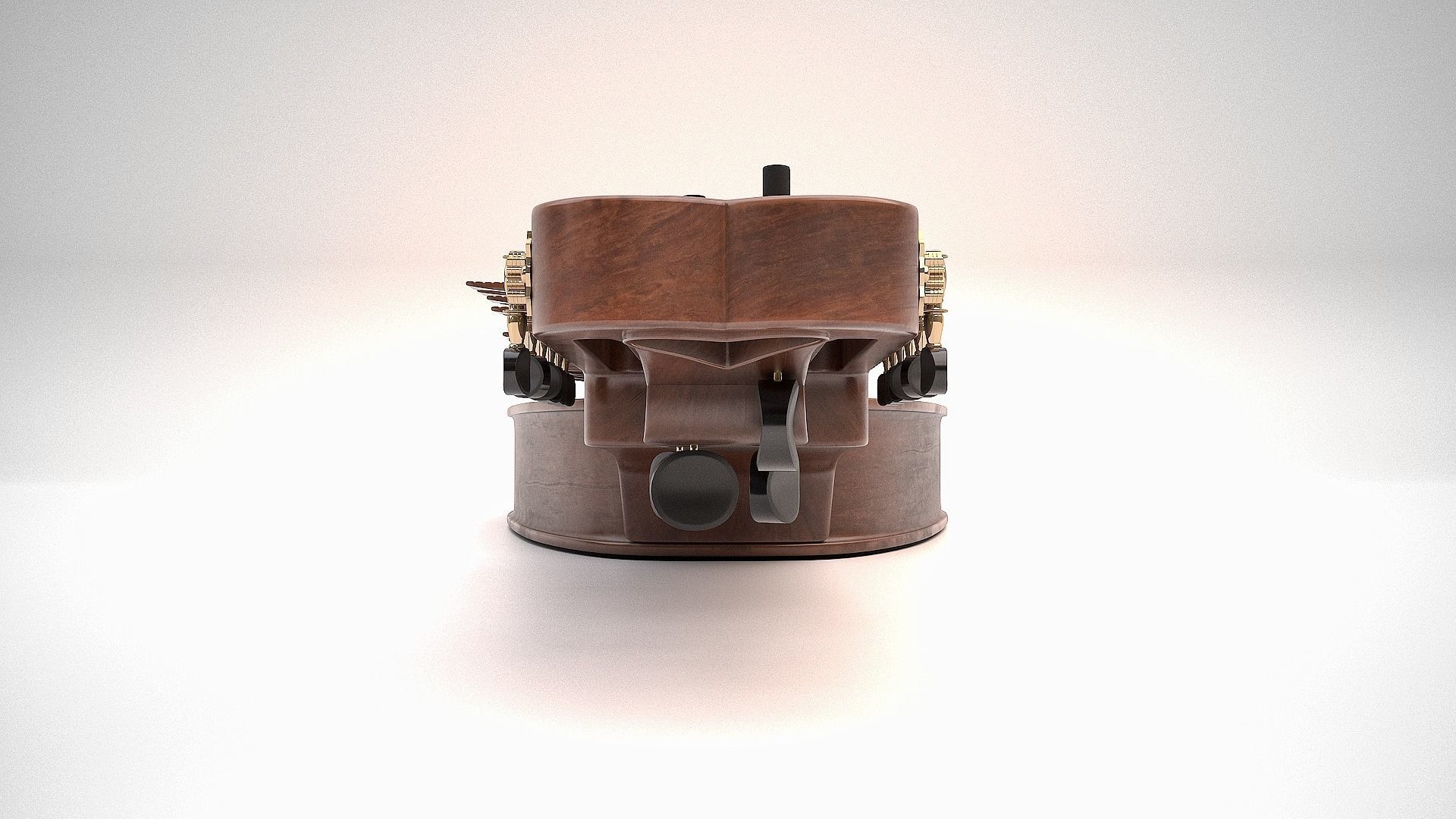 Nyckelharpa musical instrument 3D model_6