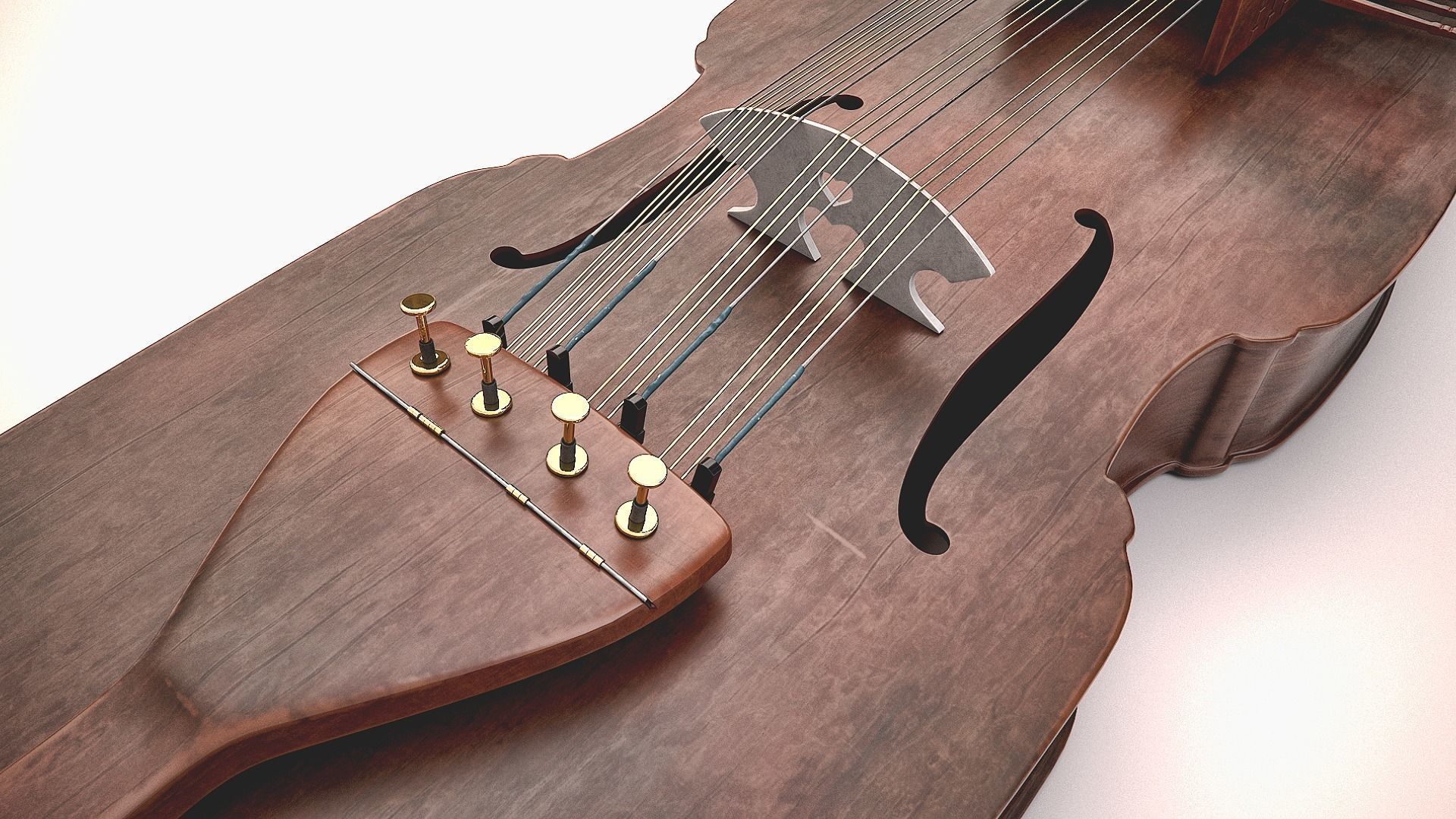 Nyckelharpa musical instrument 3D model_4