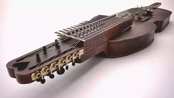 Nyckelharpa musical instrument 3D model Nyckelharpa musical instrument 3D model