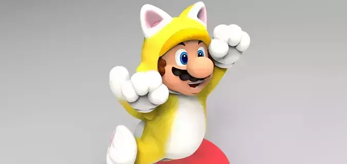 Cat Mario Custom Amiibo 3D print model
