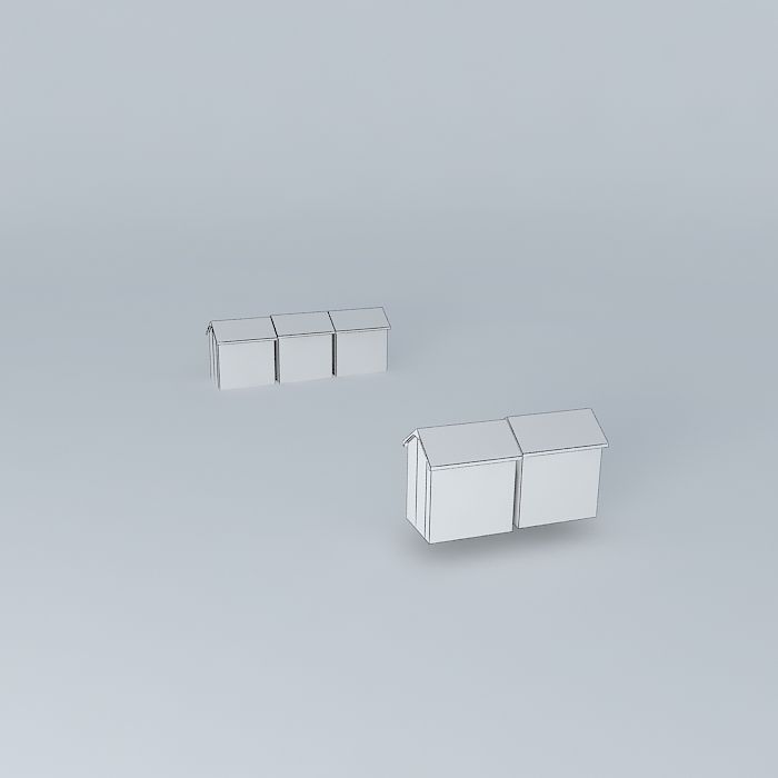 Berck Plage  Beach Cabins Free 3D model_3