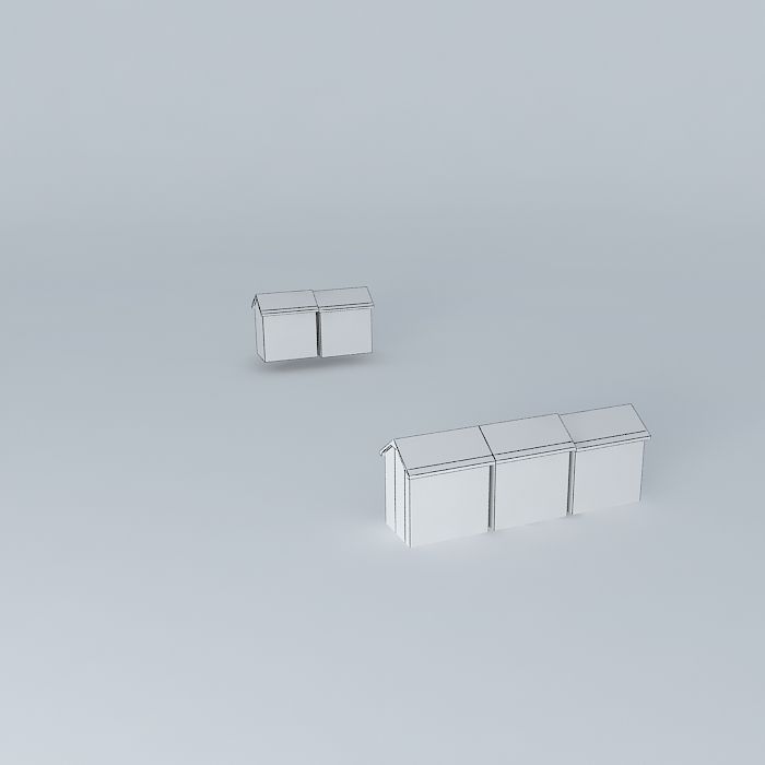 Berck Plage  Beach Cabins Free 3D model_4