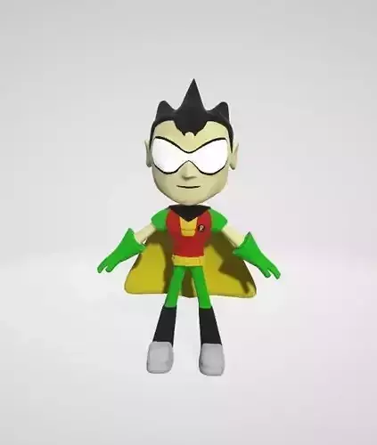 Robin of Teen Titans GO 3D Rigged and Textured Low-poly 3D model