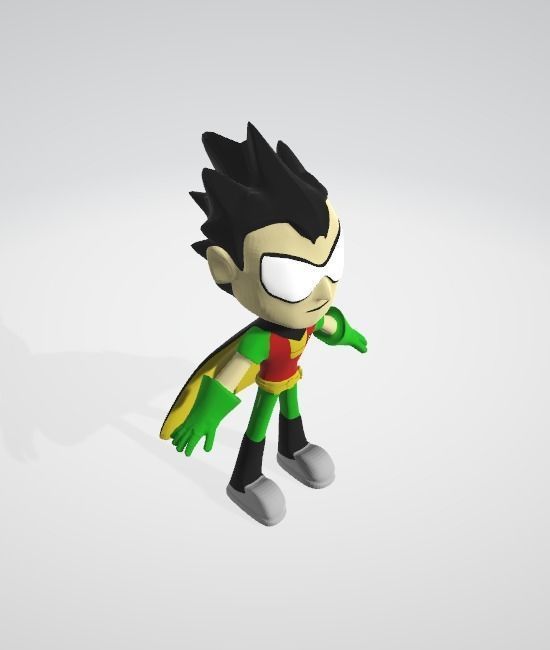 Robin of Teen Titans GO 3D Rigged and Textured Low-poly 3D model_2