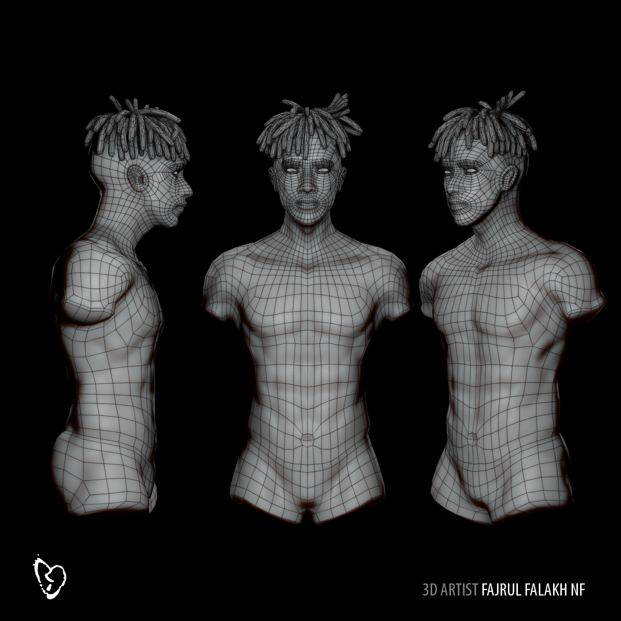 Jahseh Onfroy  XXXTENTACION Low-poly 3D model_7