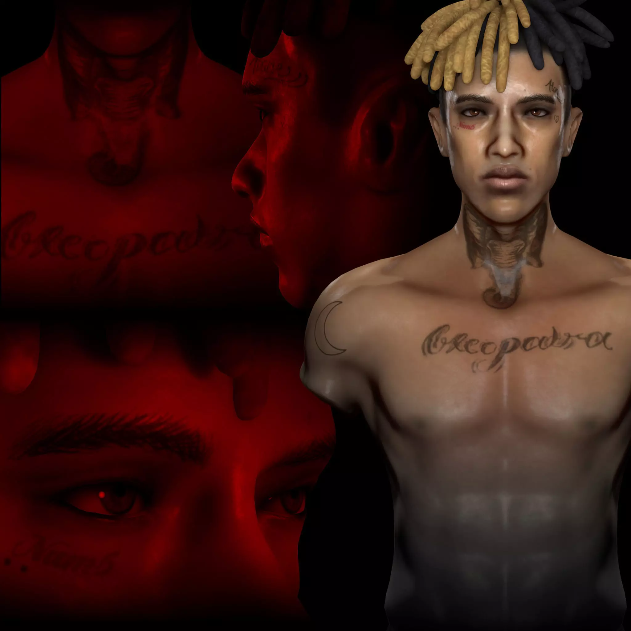 Jahseh Onfroy  XXXTENTACION Low-poly 3D model_0