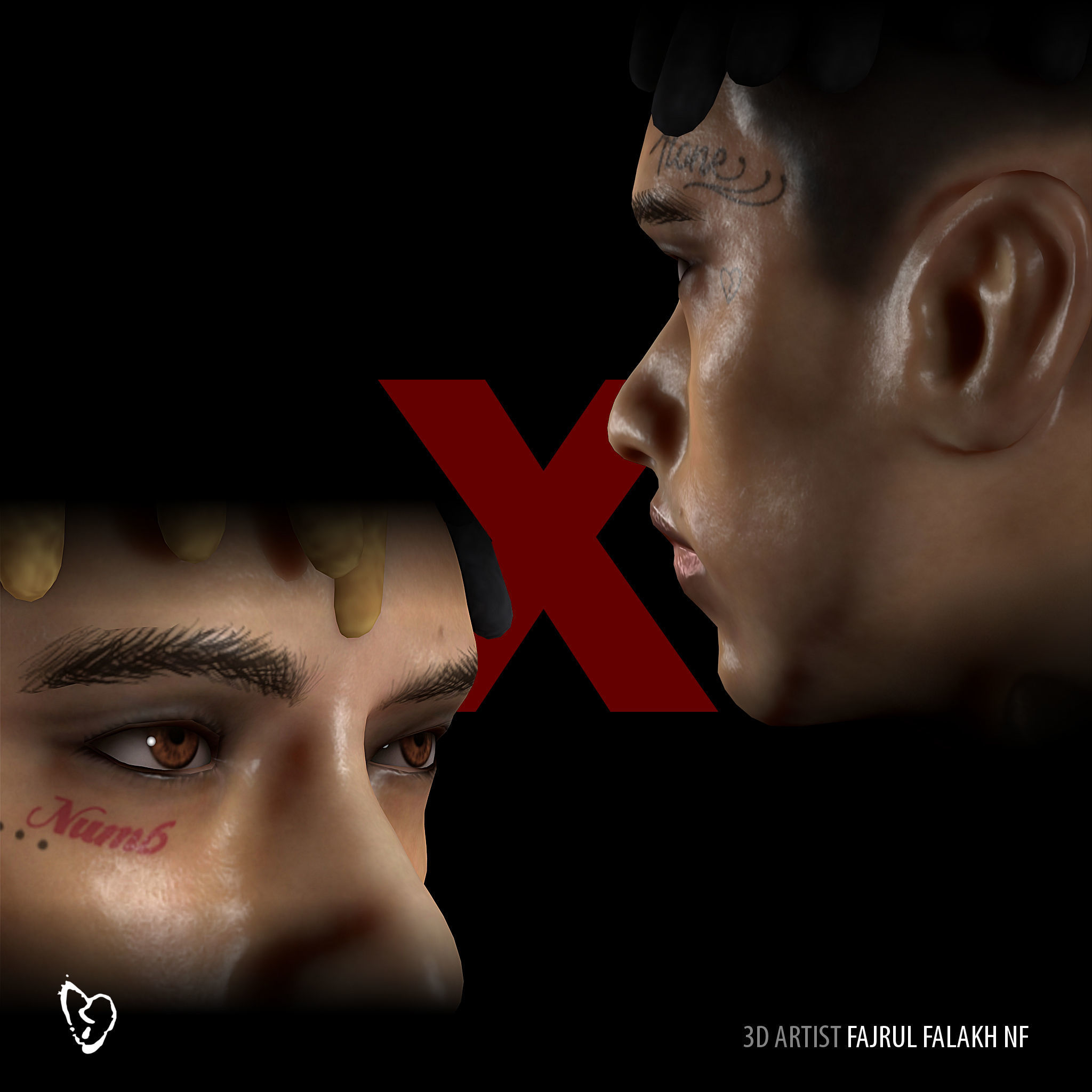 Jahseh Onfroy  XXXTENTACION Low-poly 3D model_4