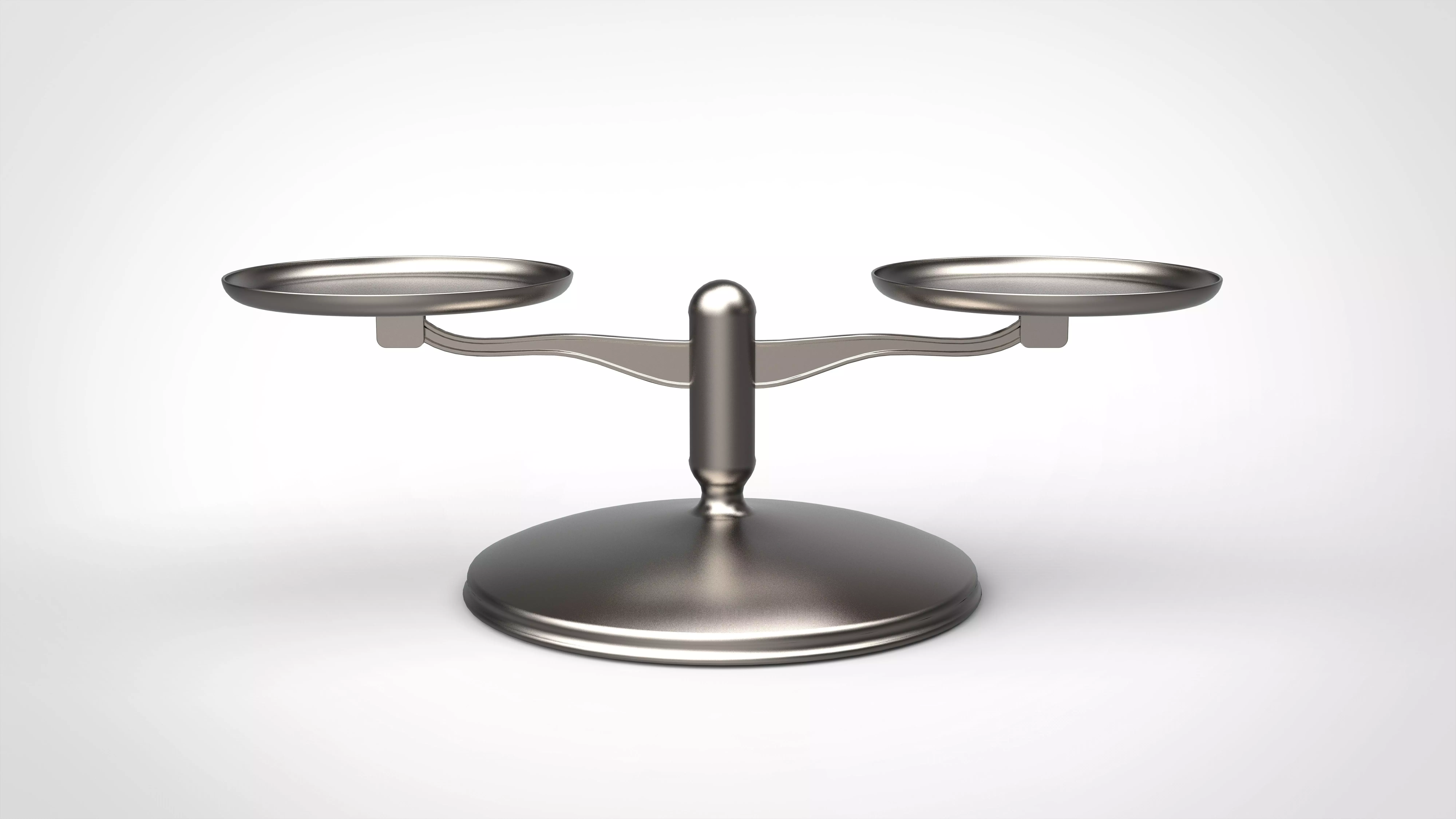 balance two metal scales 3D model_0