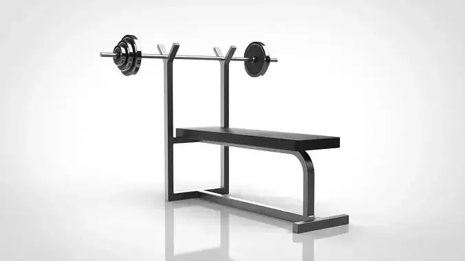barbell and bench