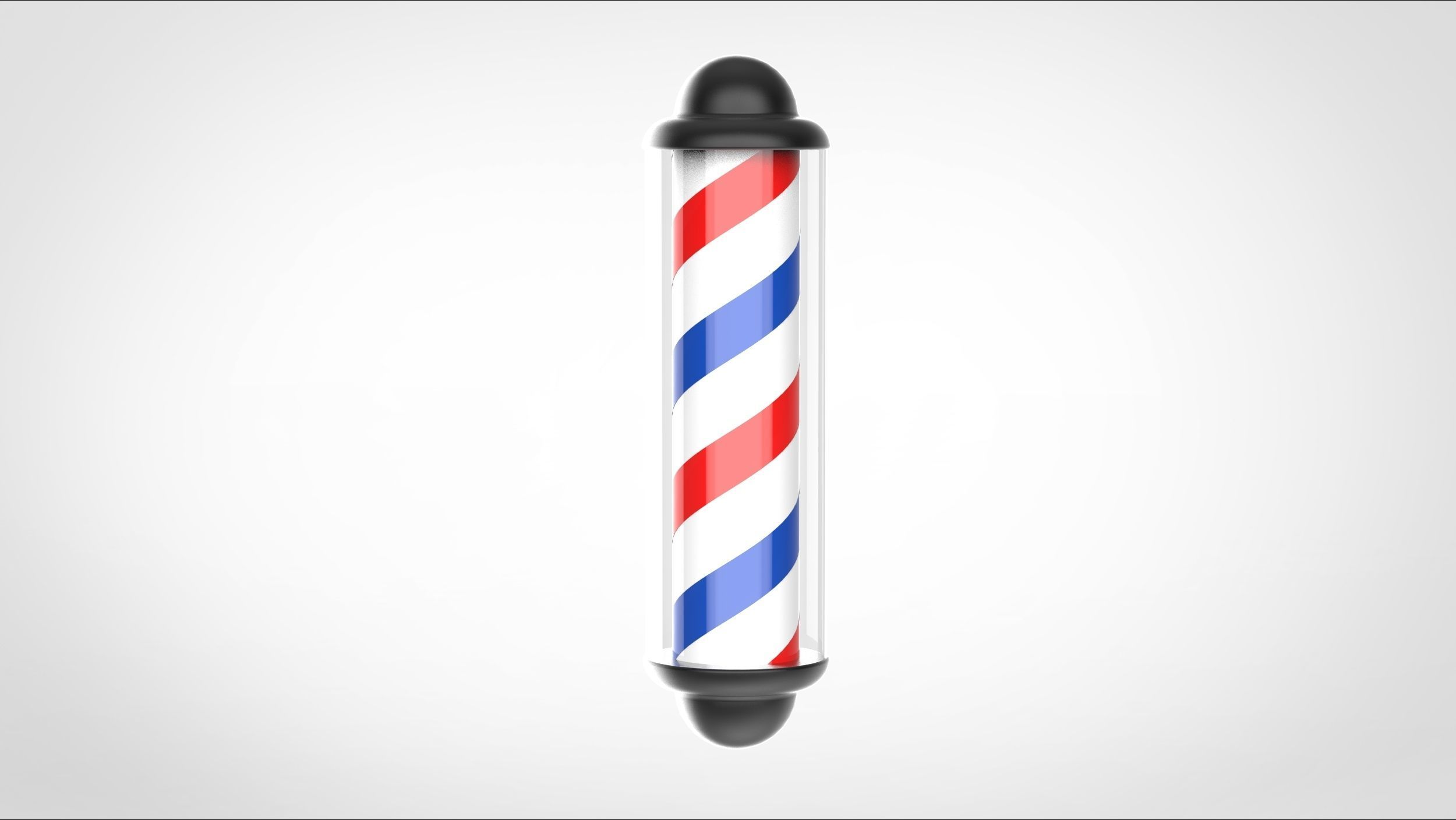 barber sign on the wall 3D model_2
