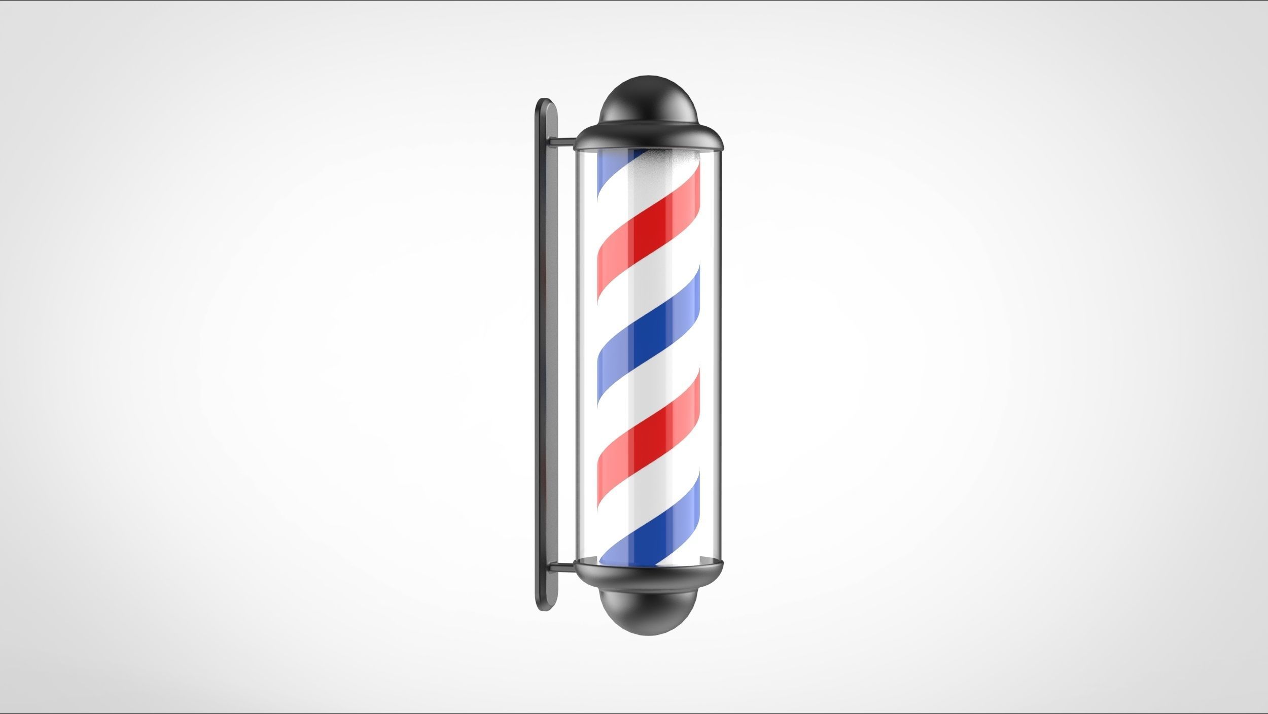barber sign on the wall 3D model_3
