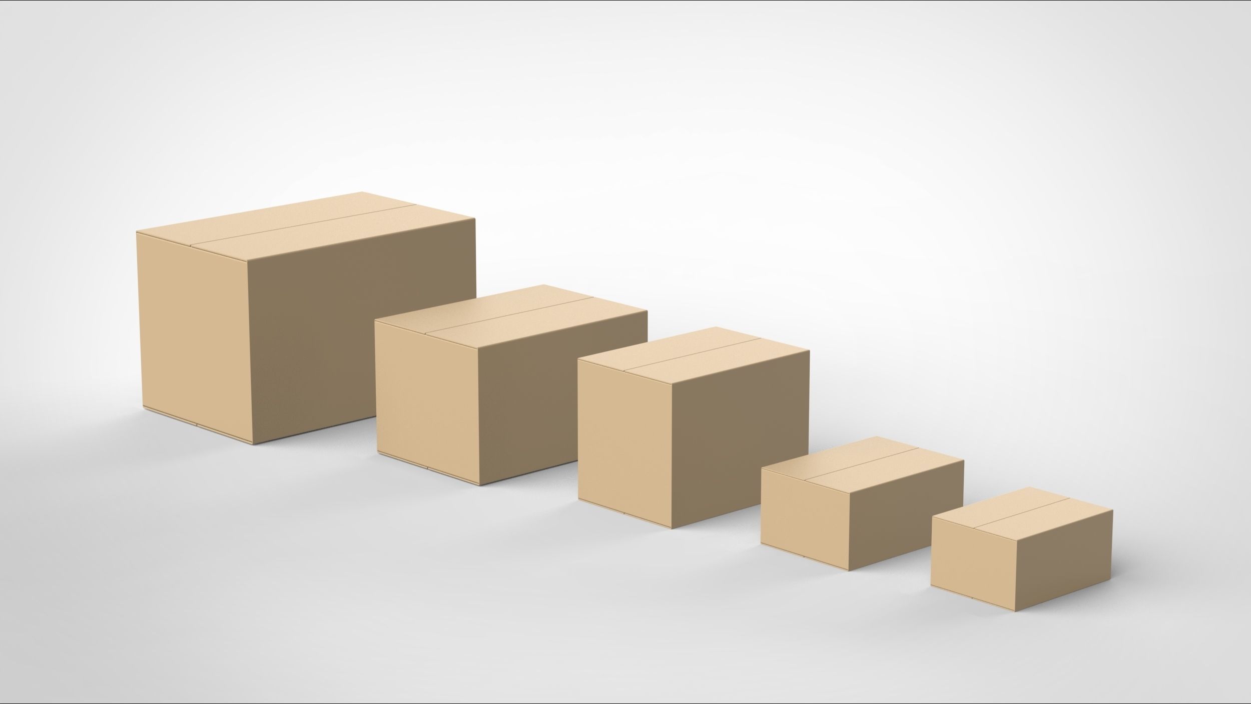 cardboard boxes 3D model_2