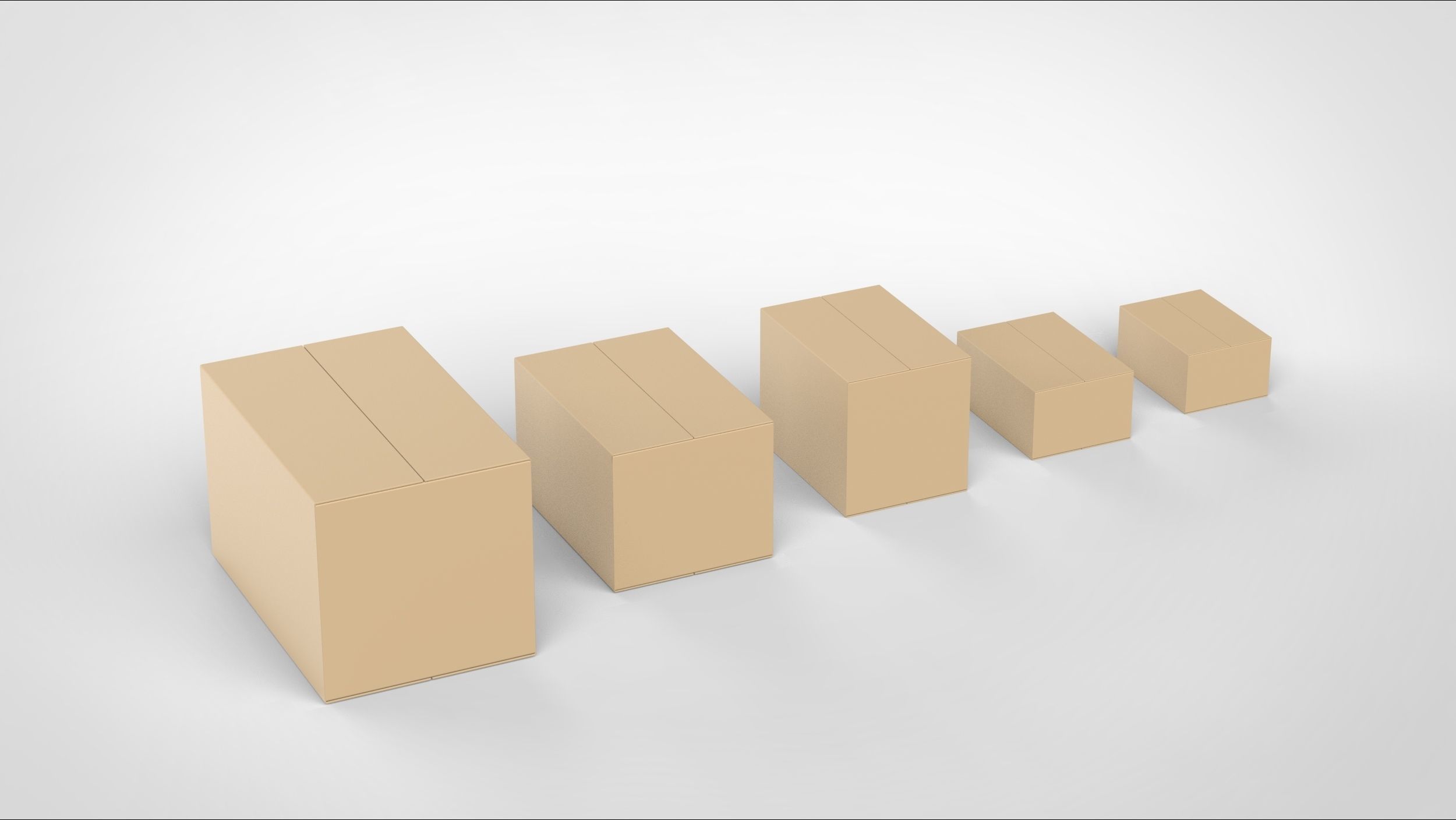 cardboard boxes 3D model_4