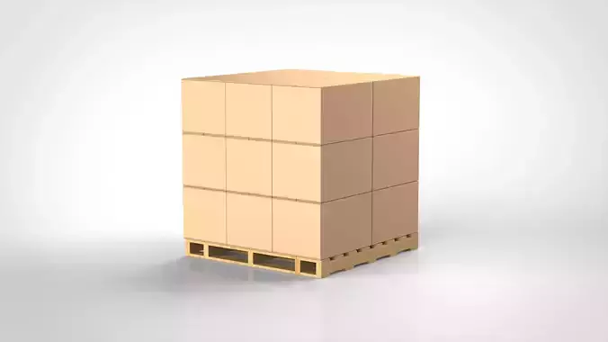 Cardboard boxes and pallet