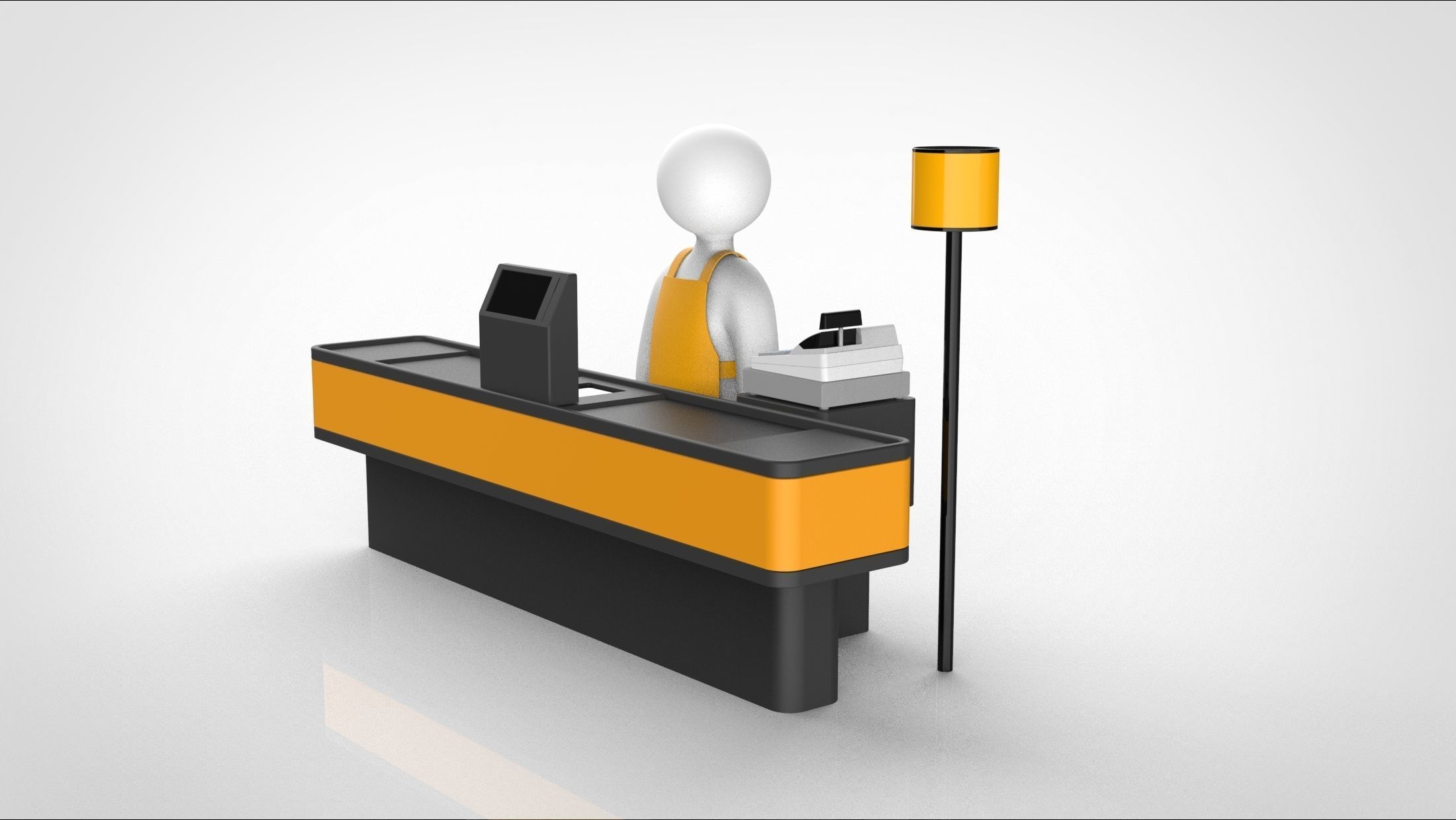 Cash register of super market 3D model_3