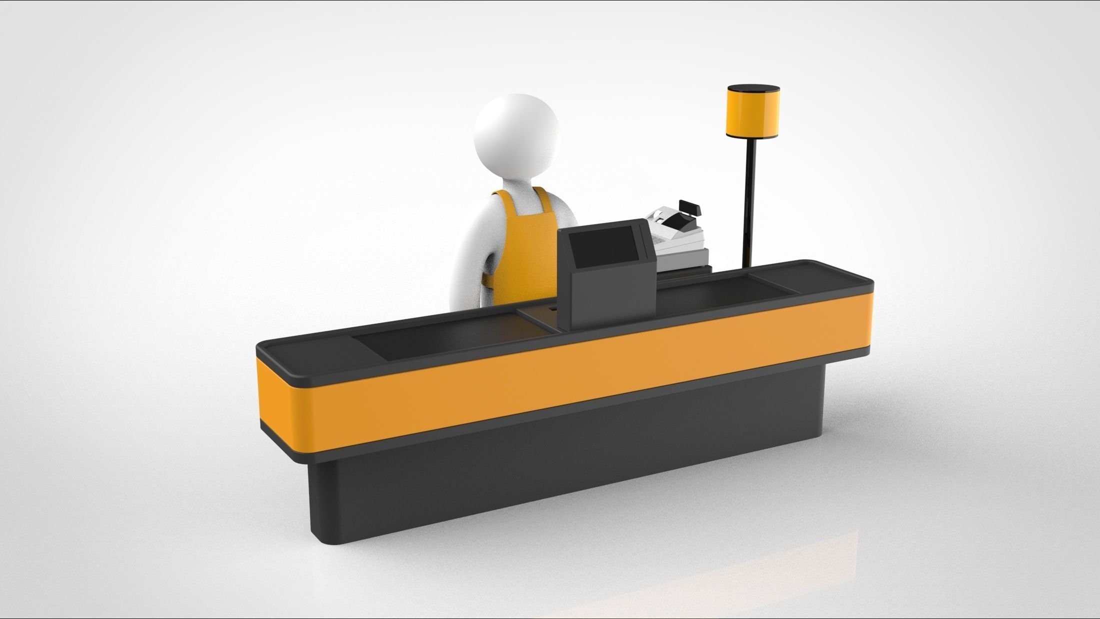 Cash register of super market 3D model_2