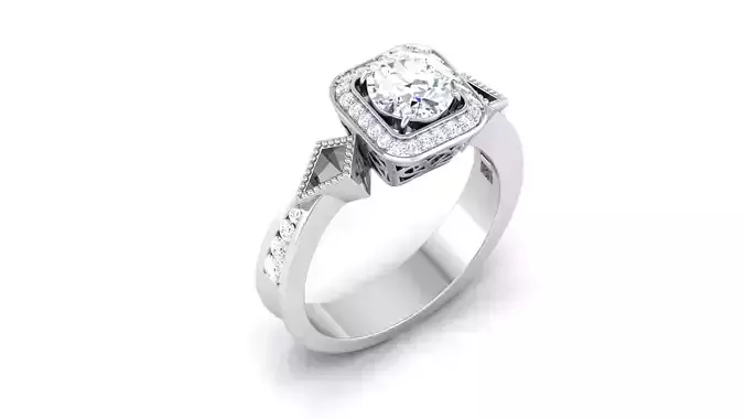 Solitaire ring 3dm stl render detail 3D print model