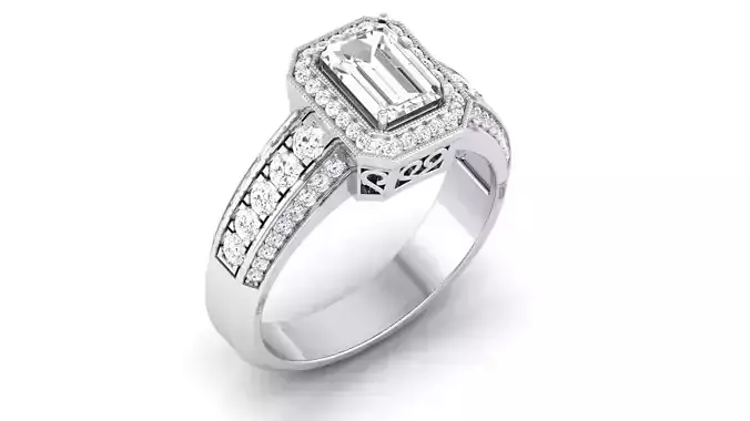 Solitaire ring 3dm stl render detail 3D print model 3D print model