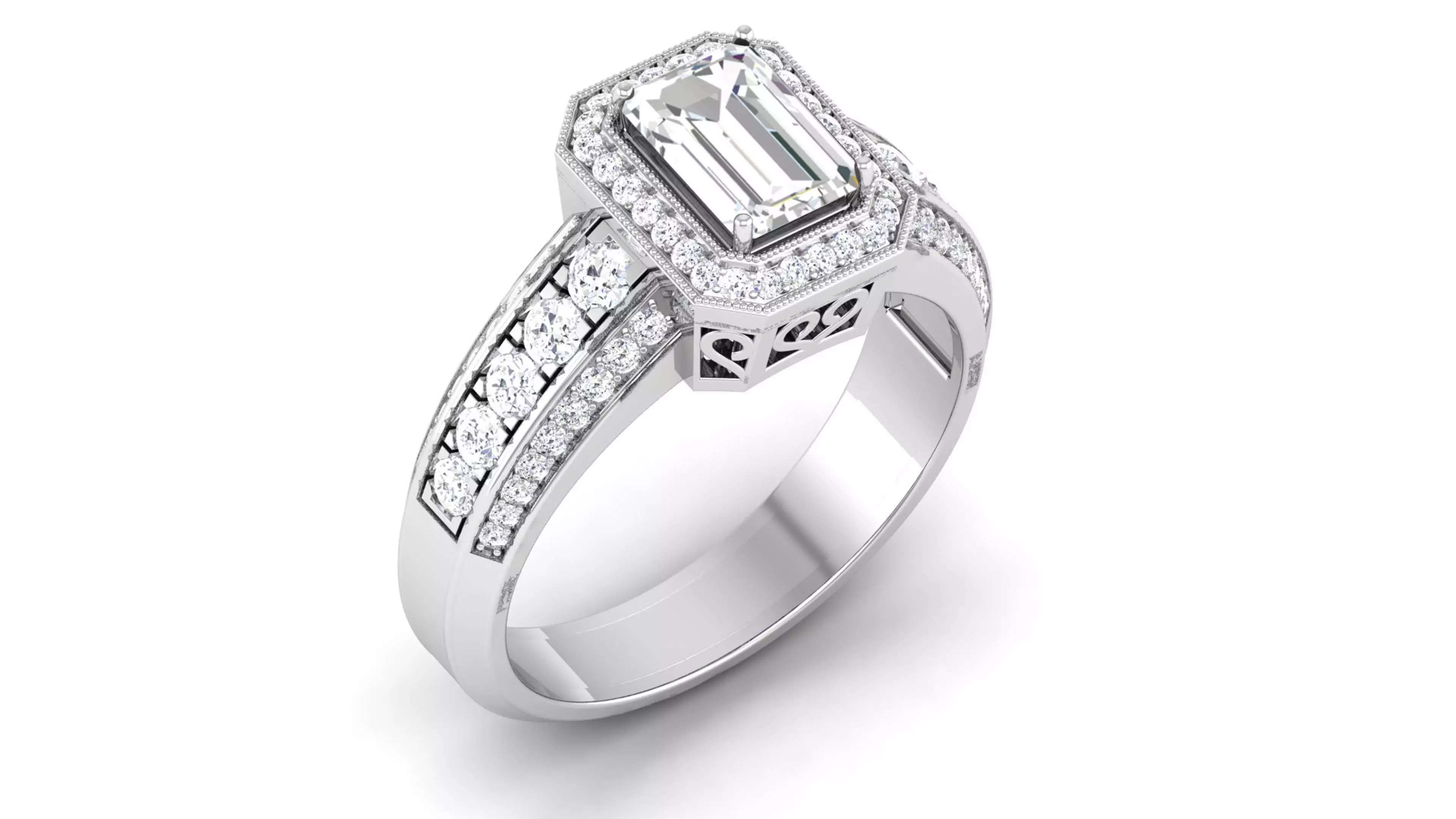 Solitaire ring 3dm stl render detail 3D print model 3D print model_0