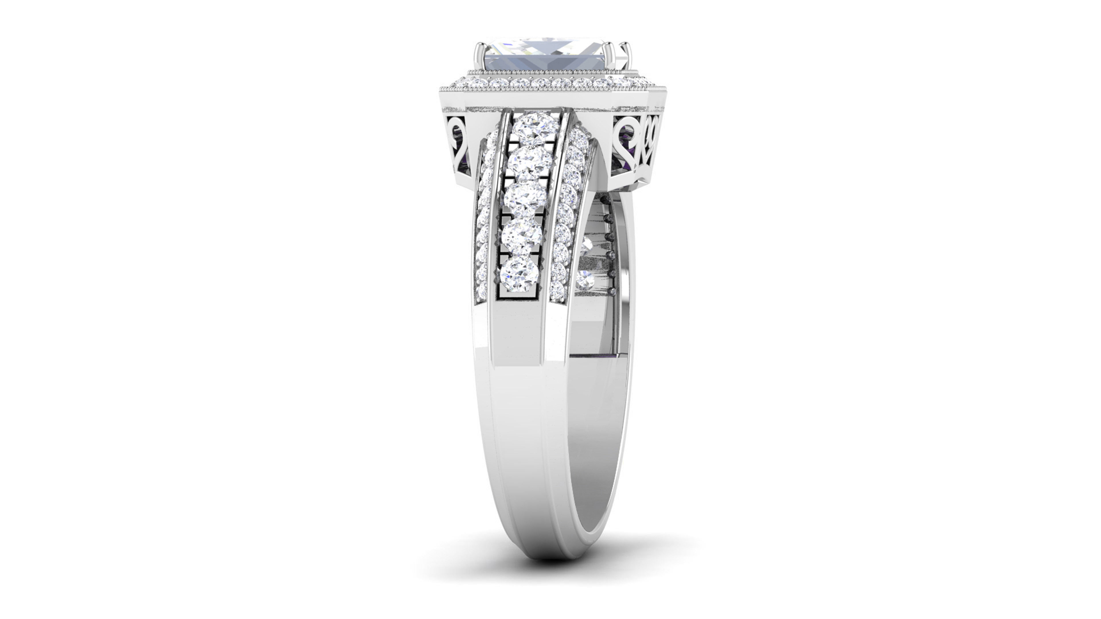 Solitaire ring 3dm stl render detail 3D print model 3D print model_5
