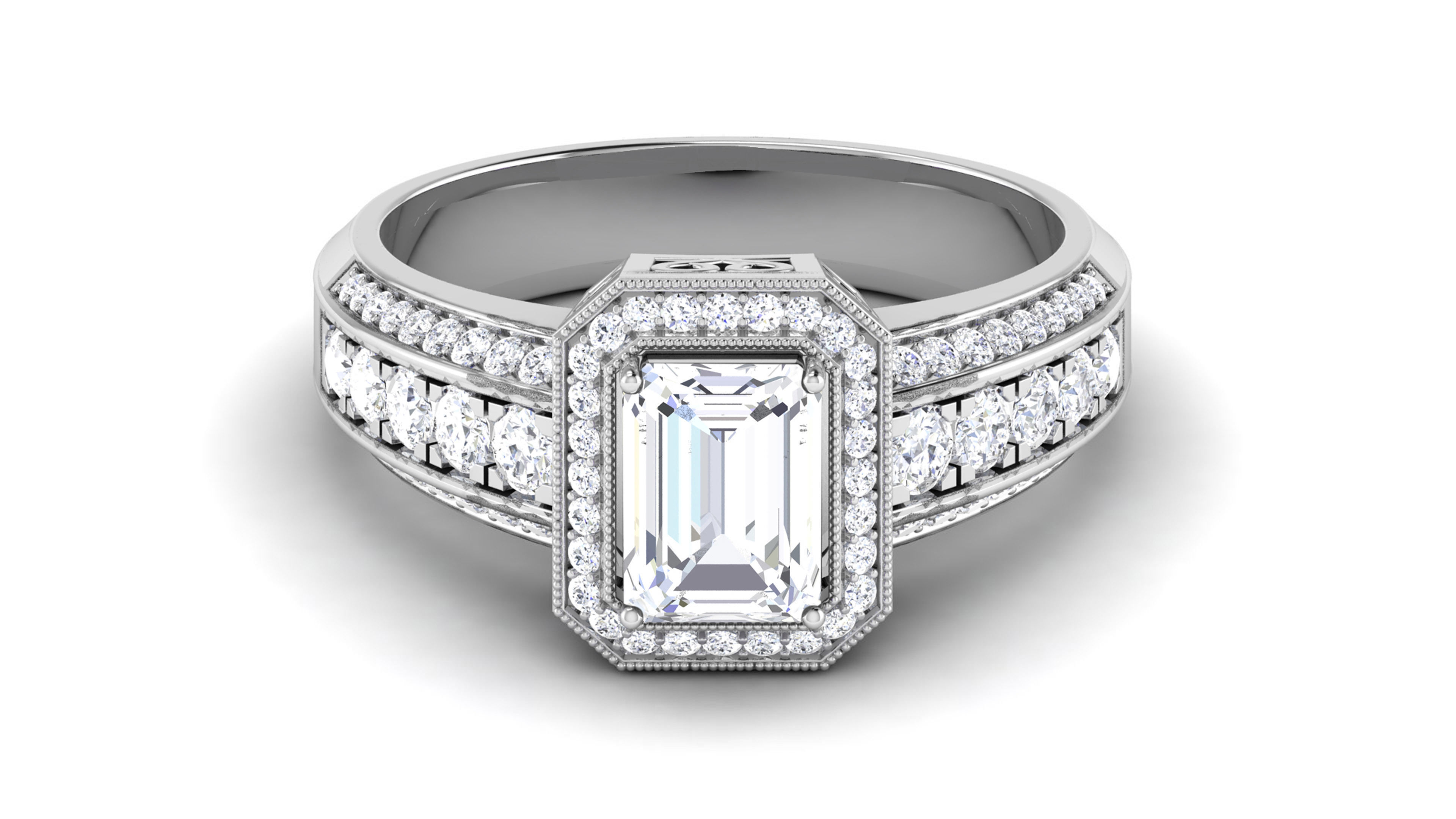 Solitaire ring 3dm stl render detail 3D print model 3D print model_6