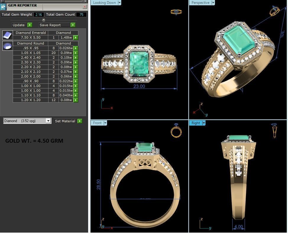 Solitaire ring 3dm stl render detail 3D print model 3D print model_7