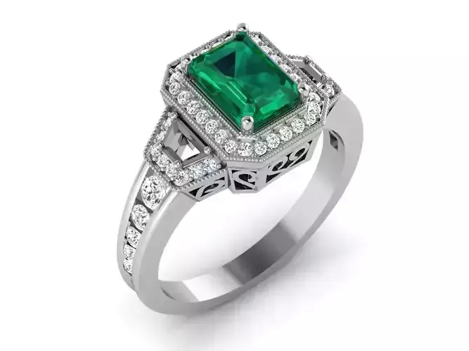 Solitaire ring 3dm stl render detail 3D print model 3D print model